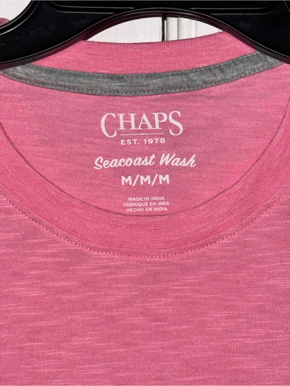 Chaps Men's Medium Pink Pocket T-Shirt NWT Seacoast Wash Slub Jersey Short Slv - Picture 4 of 6